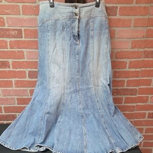 Jeanolgy Elegant Light Blue Denim Skirt 18w